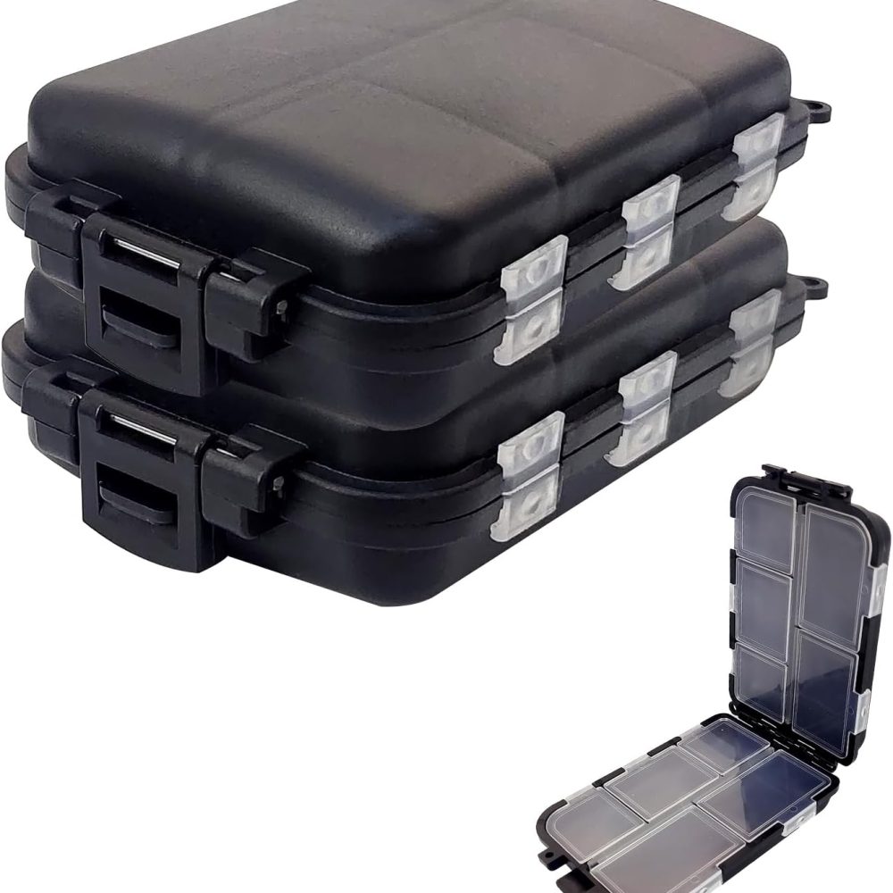 2PC-Aventik Fishing Tackle Box Tackle Utility Boxes Plastic Box Storage Organizer Box Fishing Tackle Storage(Hook box-10C)